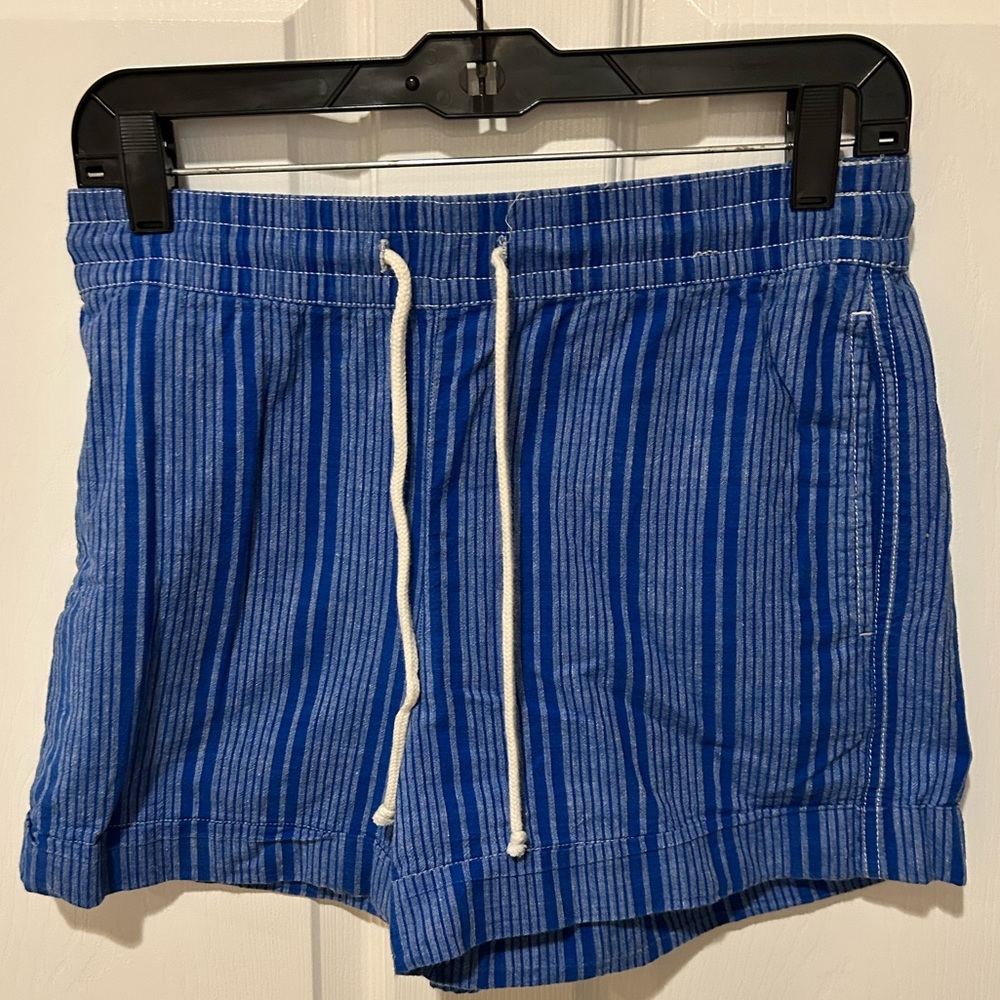 Lou & Grey by Loft Blue White Striped Pull On Shorts Size Small